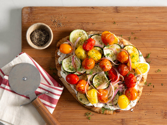 Yogurt Flat-breads with organic Feta and Tomatoes Recipe