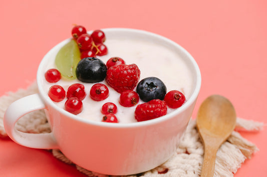 A photo of a bowl of greek yogurt