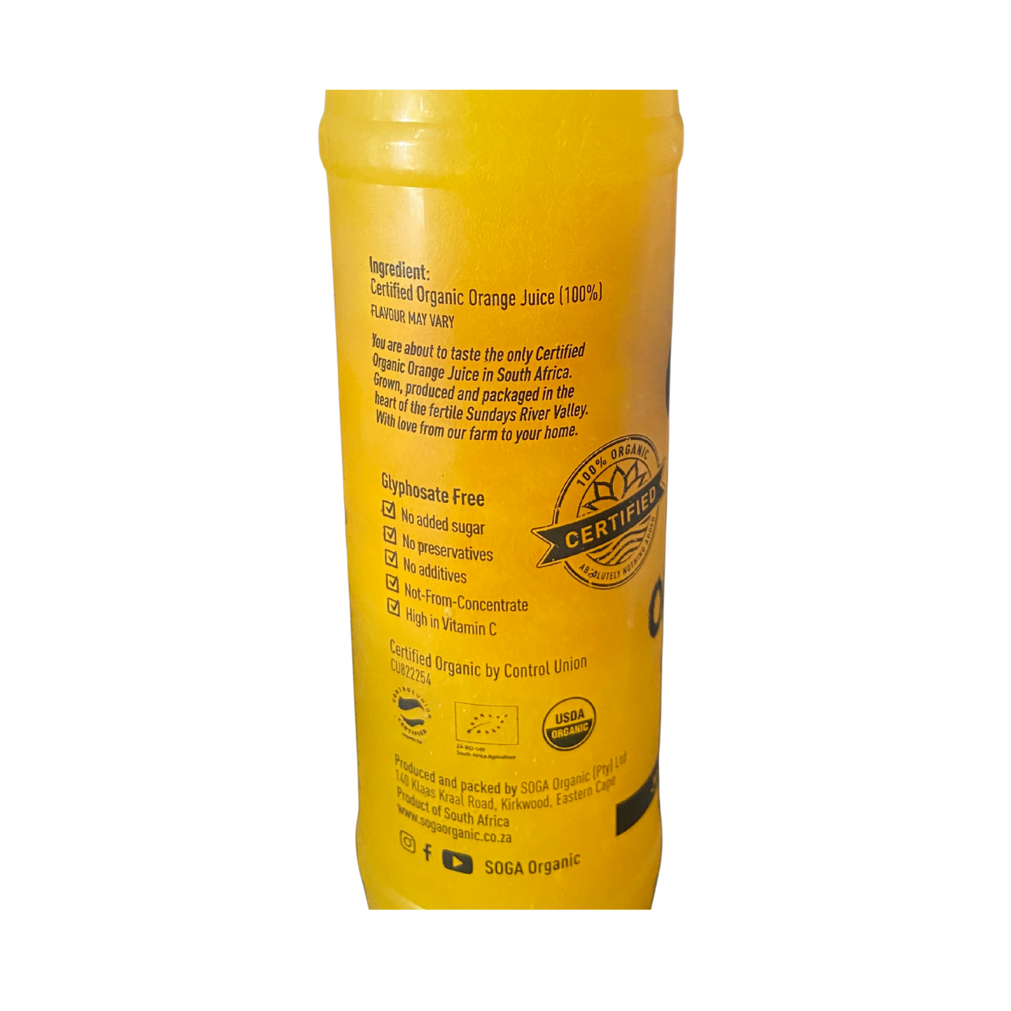 500ml SOGA Certified Organic Orange Juice